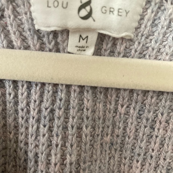Lou & Grey Skater Cut Long Sleeves Gray Medium Sweater - Picture 4 of 6